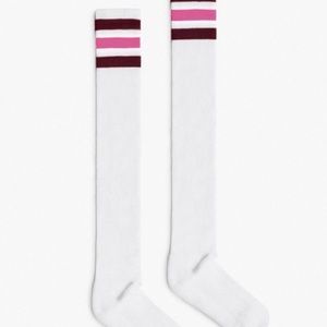 American Apparel Cranberry/Pink Thigh High Sock